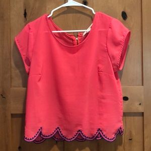 Pink and blue blouse